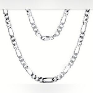 🥀Silver Plated Copper Core Figaro Chain Necklace